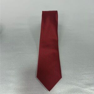 Tommy Hilfiger Silk Tie Red Geometric Pattern Classic Vintage Mens